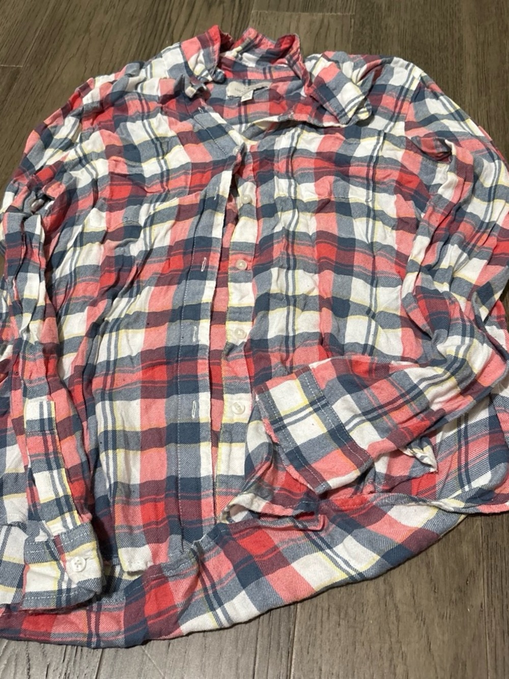Lucky Brand Pink, Blue & White Plaid Button-Up Shirt